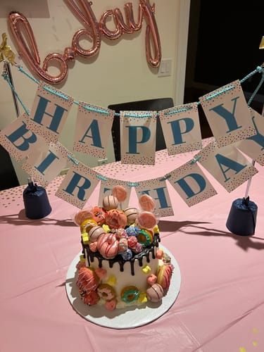 Customer photo review of Confetti Birthday Banner