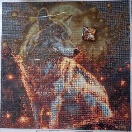 Customer photo review of 5D Diamond Painting – Lunar Guardian Wolf