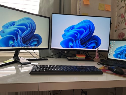 Customer photo review of E-Max Desk Height Adjustable (Glass Top)