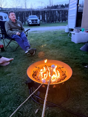 Customer photo review of Portable Outdoor Gas Fire Pit