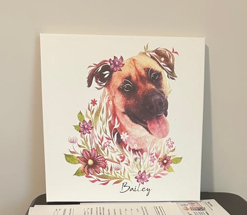 Customer photo review of Flowerpup Custom Pet Portrait (Humans too!)