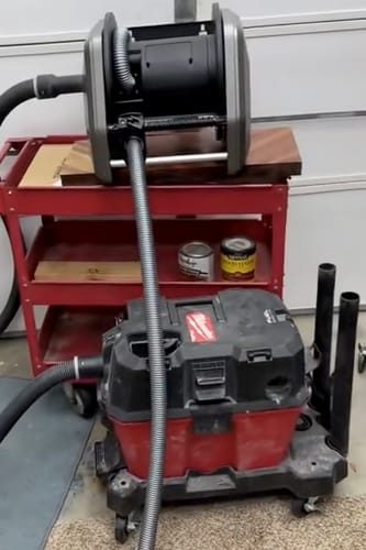 Customer photo review of Retractable Vacuum Extension Hose Reel-1-1/4in-30ft