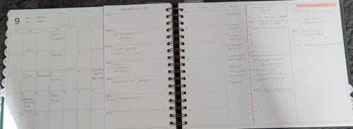 Customer photo review of FINAL SALE: 2025 | The Nancy Planner | Evergreen (horizontal week + month)