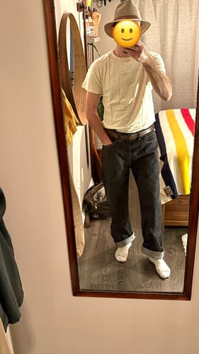 Customer photo review of S801XX 1943 War Simplified Model Selvedge Denim Jeans