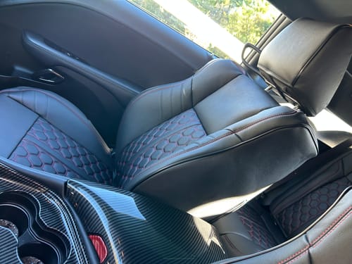 Customer photo review of 2015+ Dodge Challenger Custom Performance Seat Covers