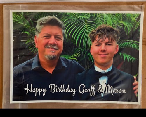 Customer photo review of A4 Rectangle Custom Edible Icing Image