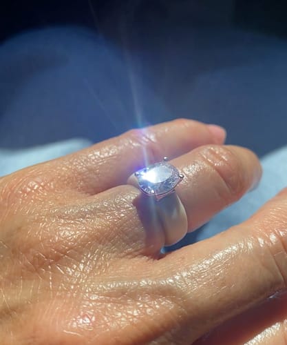 Customer photo review of Silicone Ring – 11×8 mm Oval Cut CZ | Patent-Pending Design - GlowStone Collection