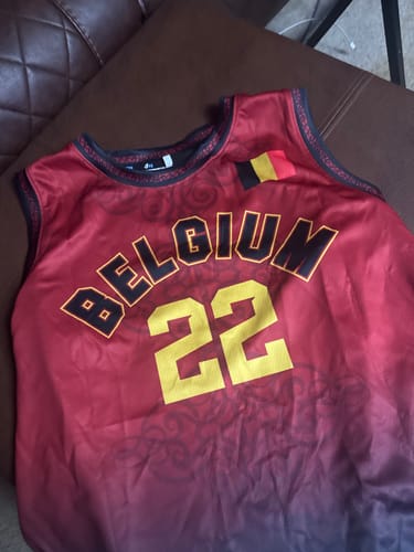 Customer photo review of Belgium Heritage Custom Basketball Jersey
