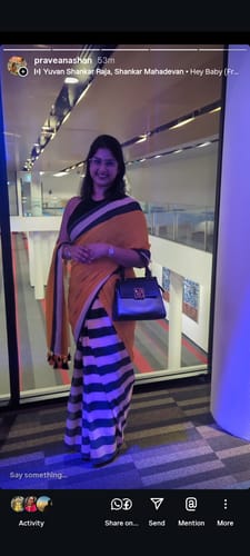 Customer photo review of Butterfly Bliss (Mul Mul Printed Sarees)