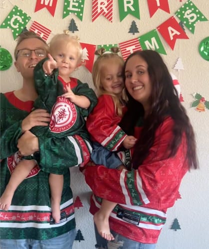 Customer photo review of Family Christmas Custom Hockey Jersey