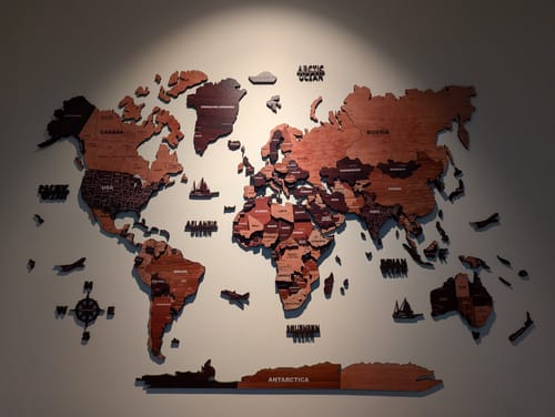 Customer photo review of 3D Wooden Texture Wooden Worldmap