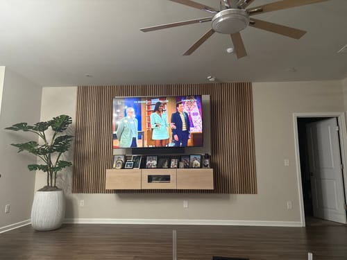 Customer photo review of Acoustic Slat Wall Panel | Natural Oak | Premium 3-sided Wood Veneer