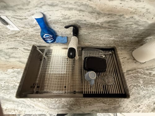Customer photo review of 33" Workstation Kitchen Sink - 8" Depth - Single Bowl - Reversible (5LS33c-8)