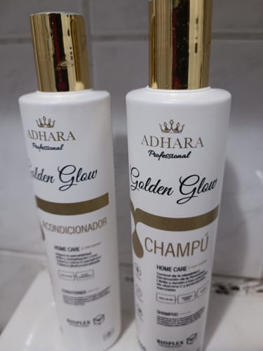 Customer photo review of Kit Shampoo + Acondicionador Golden Glow 300 ML