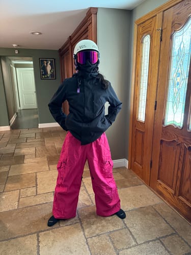 Customer photo review of Women's Black Lightweight Inner Leg Vents Baggy Snow Pants