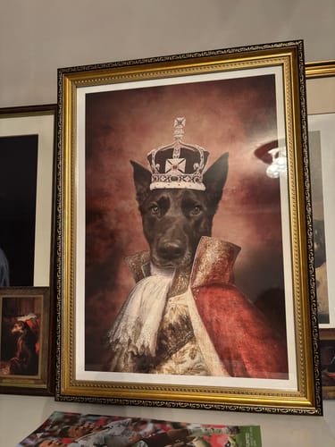 Customer photo review of The King - Custom Vintage Pet Portrait