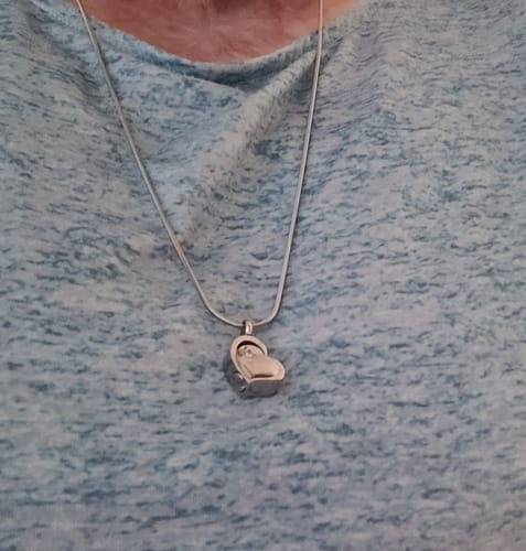 Customer photo review of Heart Urn Pendant