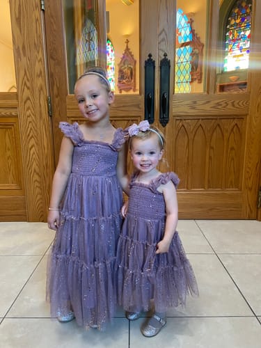 Customer photo review of Glimmer Dress - Sugared Plum