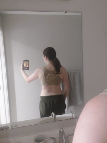 Customer photo review of AlignMe Zipper Posture Sports Bra For Women