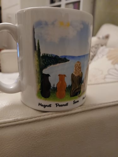 Customer photo review of Girl & Dogs - Life is better with a dog Personalised Mug