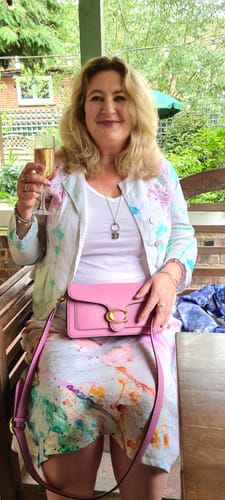 Customer photo review of Artful Splash Linen Jacket