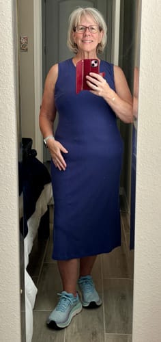 Customer photo review of Iris Ribbed Dress • Final Sale Deals! - Ink Blue