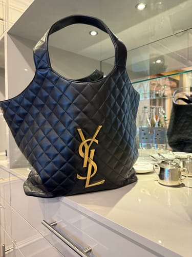 Customer photo review of ICARE 58 MAXI SHOPPING BAG IN BLACK LAMBSKIN GOLD-TONE METALLIC