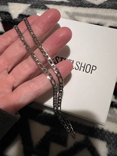 Customer photo review of 3.5mm Figaro Link Chain