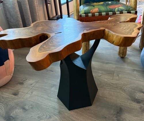 Customer photo review of Coffee Table Base 106G Namu 16" H Handmade DIY Project