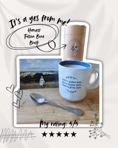 Customer photo review of Chocolate Bone Broth Powder