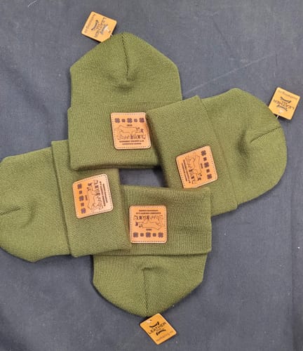 Customer photo review of Custom Beanies Leather Patch