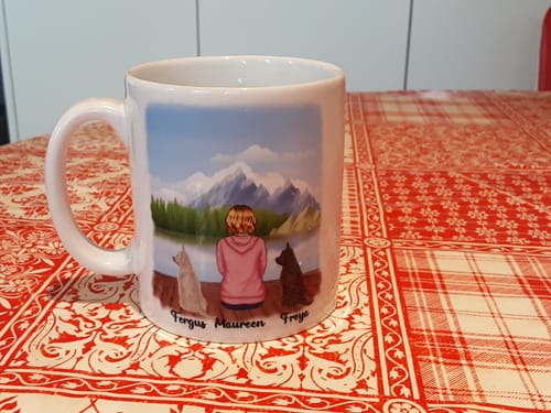 Customer photo review of Girl & Dogs - Life is better with a dog Personalised Mug
