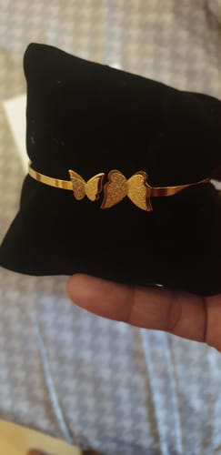 Customer photo review of Butterfly Charm Cuff Bracelet