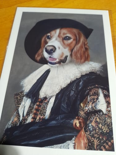 Customer photo review of The Professor - Custom Vintage Pet Portrait