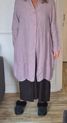Customer photo review of Balloon Textured Greige Linen Jacket