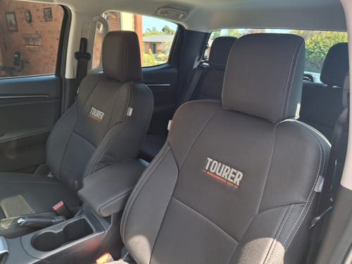 Customer photo review of Isuzu D-Max RG - SX - Dual & Space Cab - GP9 Tourer 2x Front Row Seat Covers (Made To Order)