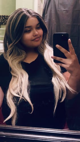 Customer photo review of Outre Melted Hairline Glueless HD Lace Front Wig - MADINA