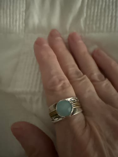 Customer photo review of Turtle Larimar Fidget Ring