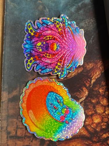 Customer photo review of 100 3.0" Custom Glitter Stickers