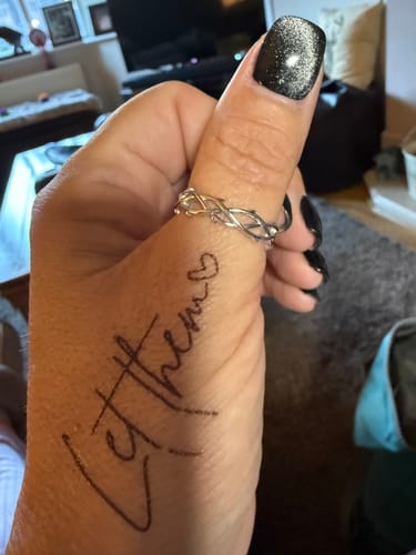 Customer photo review of Hollow Crown of Thorns Wrapped Ring