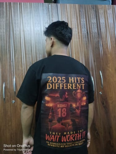 Customer photo review of “Years of belief. One moment of glory. 2025 Hits Different — Wear the Wait.” 🔥 #KingEdition #StreetwearDrop