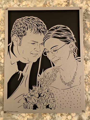 Customer photo review of Wedding Anniversary Metal Portrait