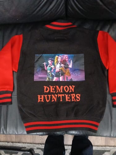 Customer photo review of Kid's varsity jacket
