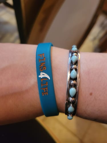 Customer photo review of Fins4life Debossed Silicone Bracelet