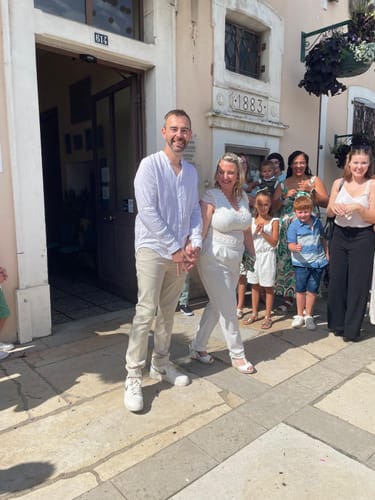Avis photo d'un client sur Combinaison pantalon blanche - CECILE