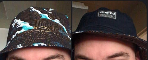 Customer photo review of Japanese Great Wave Pattern Bucket Hat