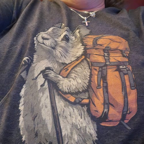 Customer photo review of Pikas Backpacker V-Neck T-Shirt