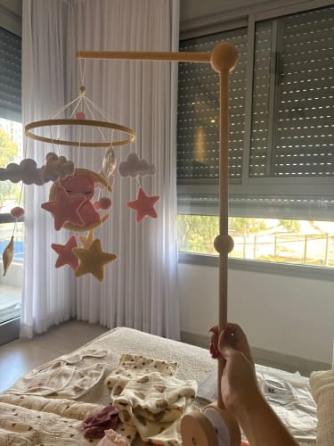 Customer photo review of Baby Wooden Comfort Moon Bear Wind Chime Pendant Crib Mobiles