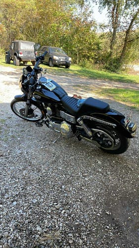 Customer photo review of C.C. RIDER Dyna Step Up Seat 2 Up Seat Tuck and Roll For Dyna Wide Glide Super Glide, 1996-2003
