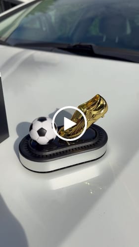 Customer video review of Solar Powered Soccer-Themed Car Air Freshener